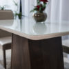Mesa Servilha 120×90 Chocolate Vidro off 4 Cadeiras Sued Bege - Image 4