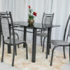 Mesa de Jantar Paris 4 Cadeiras Martelado e Tampo de pedra 120×75 - Image 2