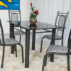 Mesa de Jantar Paris 4 Cadeiras Martelado e Tampo de pedra 120×75