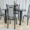 Mesa de Jantar Paris 4 Cadeiras Martelado e Tampo de pedra 120×75 - Image 3