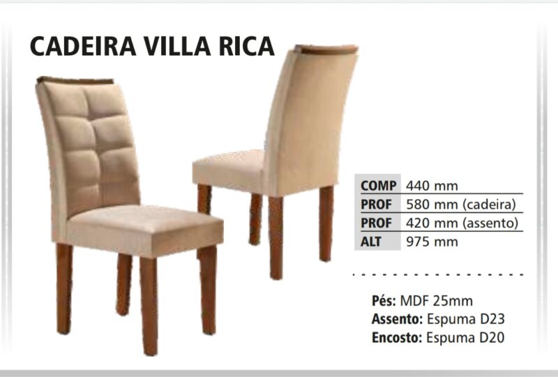 Mesa Jade 1,20x0,90M 4 Cadeiras Villa Rica - Image 4