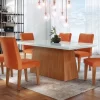 Mesa Luna 180×90 Imbuia Vidro Off 6 Cadeiras Lunara - Image 2