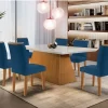 Mesa Luna 180×90 Imbuia Vidro Off 6 Cadeiras Lunara - Image 3