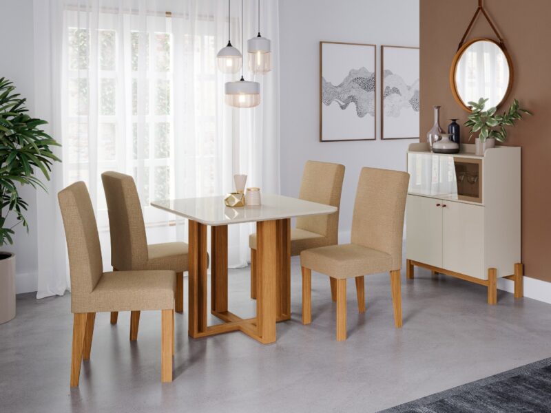 Mesa Flora Quadrada c/4 Cadeiras Maia