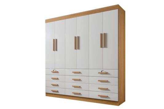 Guarda-Roupa Casal Mônaco 6P 12G Largura 2,40m - D`Doro