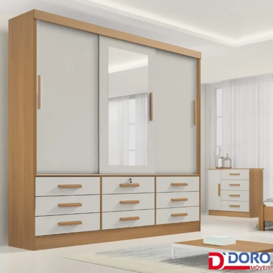 Roupeiro Meridian Plus 3P 9Gav 2,00m - D`Doro