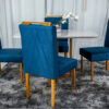 Mesa Jantar Lisy MDF e Vidro Off 120X80 4C Veludo Azul - Image 4
