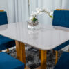 Mesa Jantar Lisy MDF e Vidro Off 120X80 4C Veludo Azul - Image 3