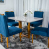 Mesa Jantar Lisy MDF e Vidro Off 120X80 4C Veludo Azul - Image 7