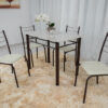 Mesa Rio Marrom c/Tampo Ardosia Off 100×60 4 Cadeiras Assento Off/Marrom - Teixeira - Image 3