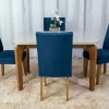 Mesa Jantar Londrina Imbuia Tampo Off 120×80 4 Cadeiras Veludo Azul - Rufato - Image 5
