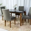 Mesa Jantar Londrina Imbuia Tampo Grafite 120×80 4 Cadeiras Veludo Grafite - Rufato - Image 2