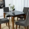 Mesa Jantar Londrina Imbuia Tampo Grafite 120×80 4 Cadeiras Veludo Grafite - Rufato - Image 5