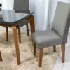 Mesa Jantar Londrina Imbuia Tampo Grafite 120×80 4 Cadeiras Veludo Grafite - Rufato - Image 7
