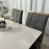 Mesa de Jantar Camile Mel Tampo Vidro Off 120X80 4 Cad Bia Sued Cinza - Image 3