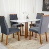 Mesa Pedro Mel Tampo Off 120×80 com 4 Cadeiras Lisboa Assento Veludo Cinza - Art Assento - Image 5