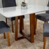 Mesa Pedro Mel Tampo Off 120×80 com 4 Cadeiras Lisboa Assento Veludo Cinza - Art Assento - Image 4