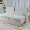 Sofá Retrátil e Reclinável Milano Luxo 2,00M Cinza - Image 3