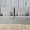 Sofá Retrátil e Reclinável Milano Luxo 2,00M Cinza - Image 7
