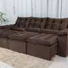Sofá Retrátil Reclinável Grécia 2,70M Veludo - Image 11