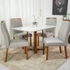 Mesa Pedro Mel Tampo Off 120×80 4 Cadeiras Lisboa Assento Veludo Bege 506 - Art Assento - Image 2