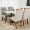 Mesa Pedro Mel Tampo Off 120×80 4 Cadeiras Lisboa Assento Veludo Bege 506 - Art Assento - Image 3
