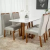 Mesa Pedro Mel Tampo Off 120×80 4 Cadeiras Lisboa Assento Veludo Bege 506 - Art Assento - Image 4