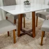 Mesa Pedro Mel Tampo Off 120×80 4 Cadeiras Lisboa Assento Veludo Bege 506 - Art Assento - Image 6