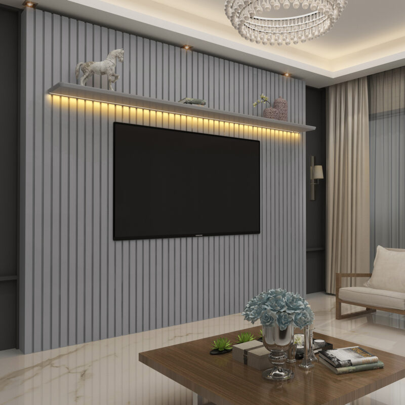 Painel Nobre Ripado 1 Prateleira com LED 2,30m - Gelius - Image 3