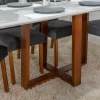 Mesa Pedro Mel Tampo Off 160×80 6 Cadeiras Lisboa Assento Veludo Cinza - Art Assento - Image 3