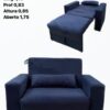 Poltrona Cama Trento Suede - Diviminas