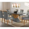 Mesa Dubai 1,80m Tampo MDF.Vidro Imbuia c/6 Cadeiras Athenas - Rufato - Image 2