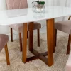 Mesa Pedro Mel Tampo Off 120×80 4 Cadeiras Lisboa Assento Veludo Rosê - Art Assento - Image 3