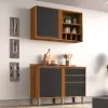 Aéreo + Balcão Cozinha Pérola Larg. 1,20m - Salleto