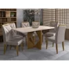Mesa Jantar Madri 1,60×0,80 c/6 Cadeiras Las Vegas Tec Veludo – Minasplac