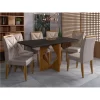 Mesa Jantar Madri 1,60×0,80 c/6 Cadeiras Las Vegas Tec Veludo – Minasplac - Image 3