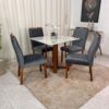 Mesa Pedro Mel Tampo Off 90×90 4 Cadeiras Lisboa  – Art Assento