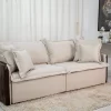 Sofá Cama Blog 2,20m Linho c/Courino - Innove - Image 12