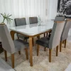 Mesa Jantar Londrina Imbuia Tampo OFF 1,80×0,90m 6 Cadeiras Luxo Veludo Grafite - Rufato - Image 4
