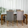 Mesa Jantar Londrina Imbuia Tampo OFF 1,80×0,90m 6 Cadeiras Luxo Veludo Grafite - Rufato - Image 7