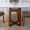 Mesa Pedro Mel Tampo Off 120×80 4 Cadeiras Lisboa Assento Veludo Marrom - Art Assento - Image 4