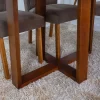 Mesa Pedro Mel Tampo Off 160×80 6 Cadeiras Lisboa Assento Veludo Marrom  - Art Assento - Image 3