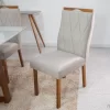 Mesa Pedro Mel Tampo Off 90×90 4 Cadeiras Lisboa Assento Veludo Bege 506 - Art Assento - Image 4