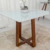 Mesa Pedro Mel Tampo Off 90×90 4 Cadeiras Lisboa Assento Veludo Bege 506 - Art Assento - Image 5