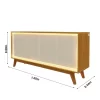 Buffet Requinte c/LED larg 1,60m Naturale/Off White - Gelius - Image 2