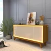 Buffet Requinte c/LED larg 1,60m Naturale/Off White - Gelius