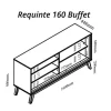 Buffet Requinte c/LED larg 1,60m Naturale/Off White - Gelius - Image 5