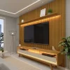 Painel Nobre Largura 2,30m + Rack Requinte Largura 2,12m C/LED Naturale/Off Gelius
