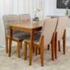 Mesa de Jantar Elegance Tampo MDF 120×80 4 Cadeiras Ágata Linho JCM – Madeira Maciça - Image 2
