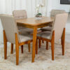 Mesa de Jantar Elegance Tampo MDF 120×80 4 Cadeiras Ágata Linho JCM – Madeira Maciça - Image 3